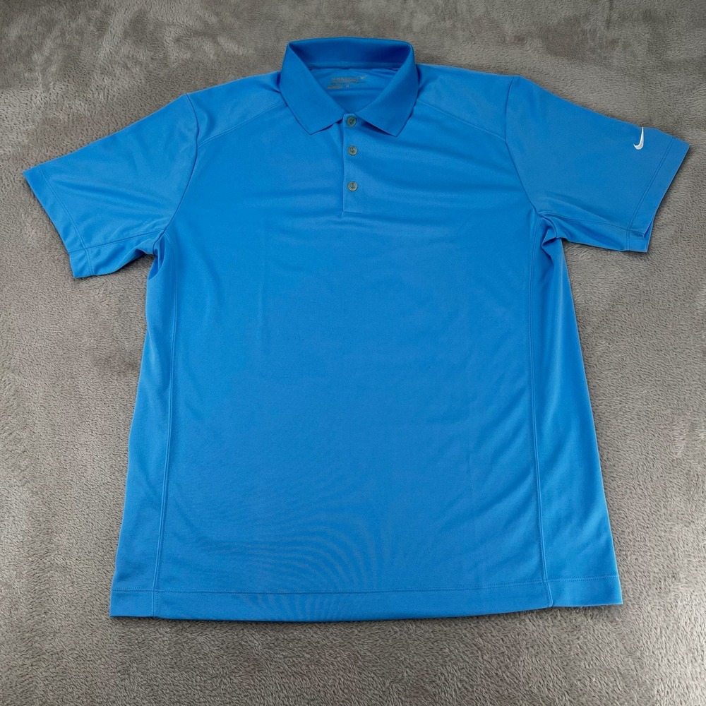 Nike Golf Mens Tour Performance Polo Large Blue Preowned Dri-Fit S/S